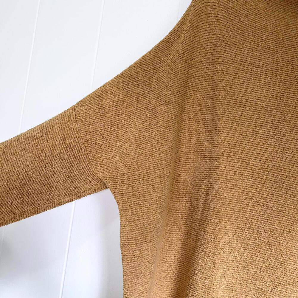 Free People Brown Ribbed Long Sleeve Pullover Turtleneck Sweater Women's Large - Picture 2 of 5